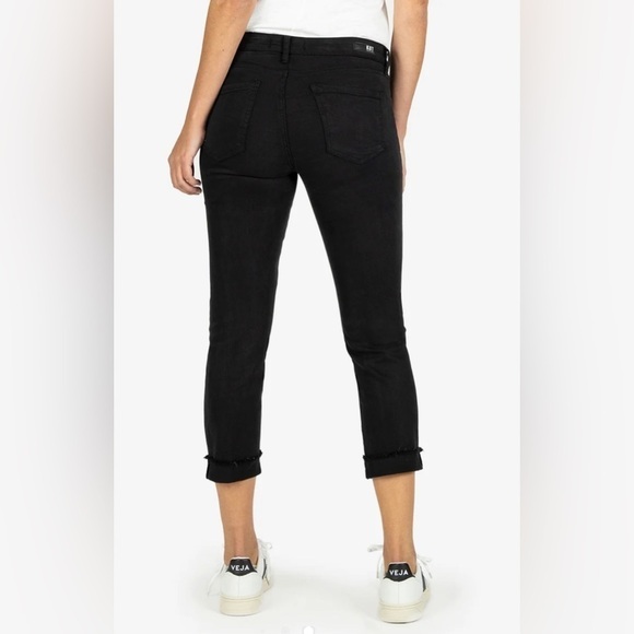 KUT from the Kloth Amy Mid Rise Crop Straight Leg Black Size 4 - Picture 10 of 10